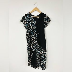 Abstract Leopard Print Asymmetrical Dress